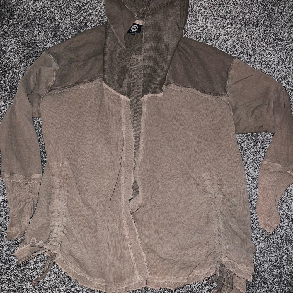 Bobeau Taupe Textured Jacket